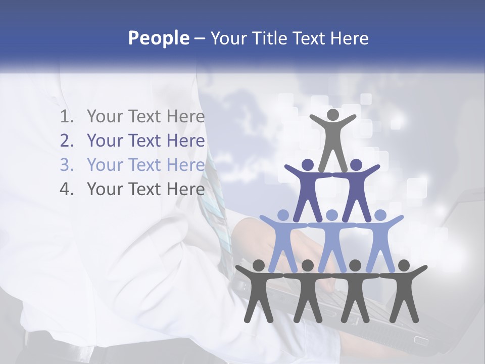 A Man In A White Shirt And Tie Holding A Laptop PowerPoint Template