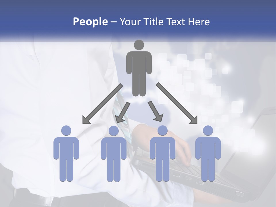 A Man In A White Shirt And Tie Holding A Laptop PowerPoint Template