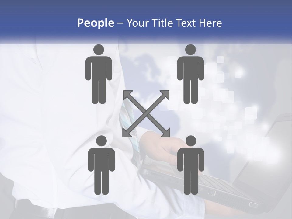 A Man In A White Shirt And Tie Holding A Laptop PowerPoint Template