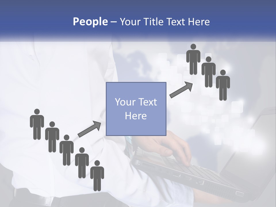 A Man In A White Shirt And Tie Holding A Laptop PowerPoint Template