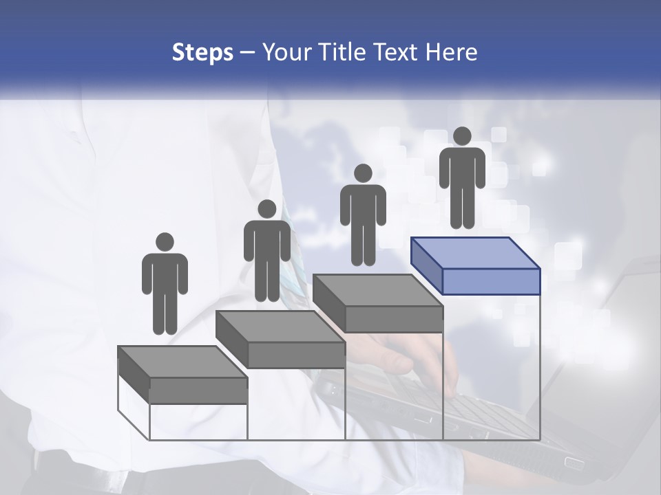 A Man In A White Shirt And Tie Holding A Laptop PowerPoint Template