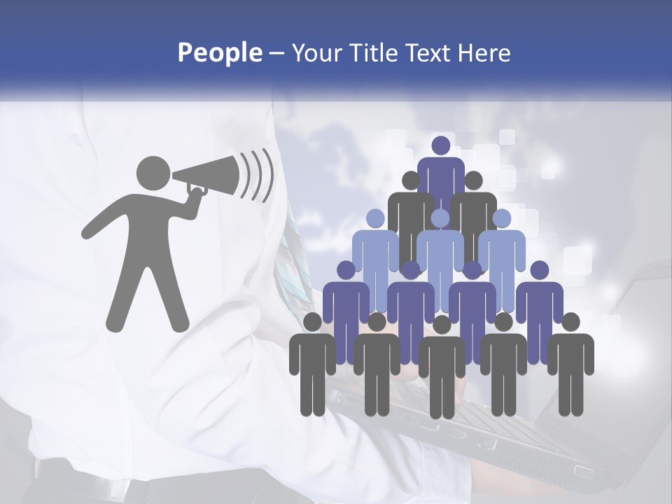 A Man In A White Shirt And Tie Holding A Laptop PowerPoint Template