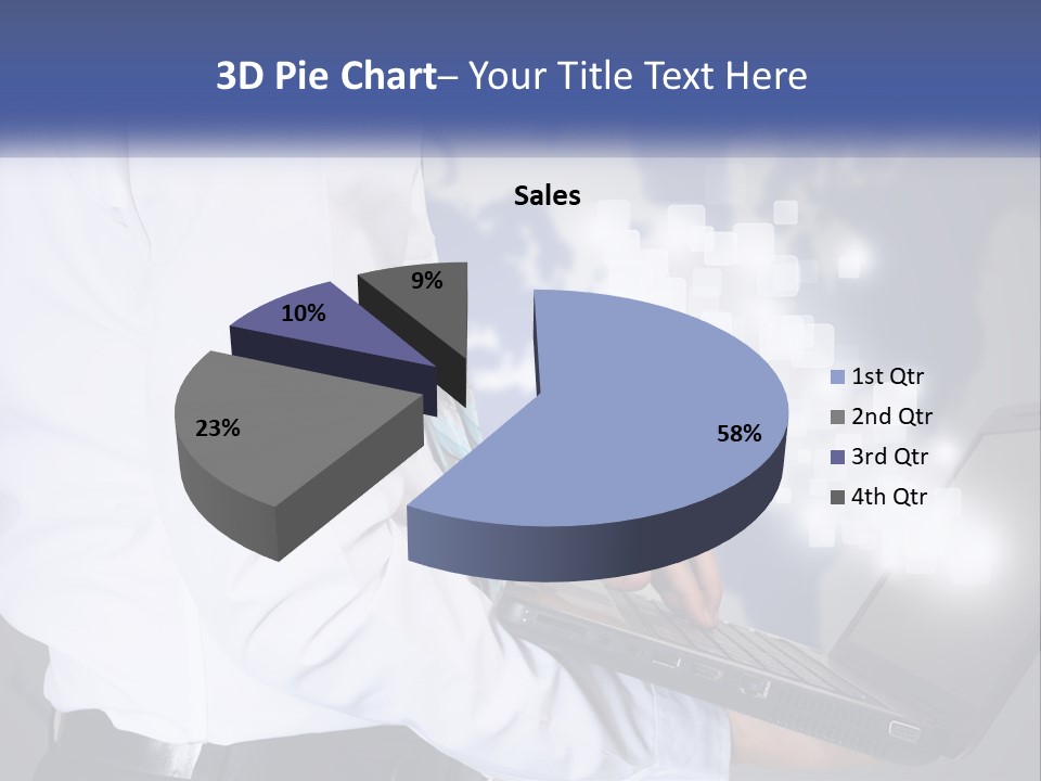 A Man In A White Shirt And Tie Holding A Laptop PowerPoint Template