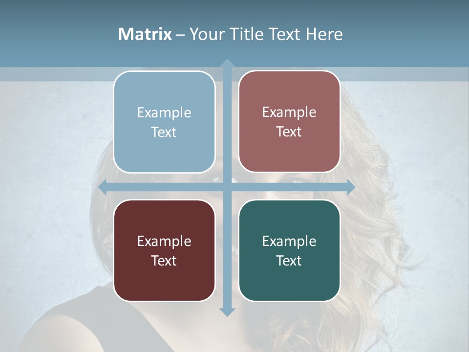 A Woman Is Smiling With A Blue Background PowerPoint Template