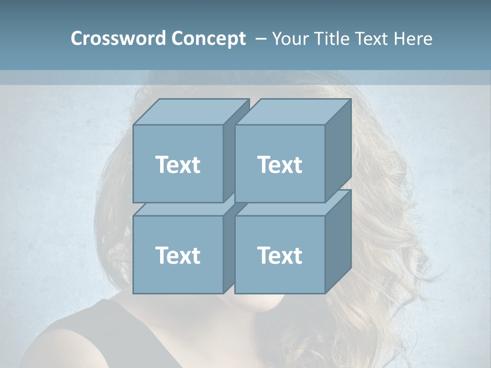 A Woman Is Smiling With A Blue Background PowerPoint Template