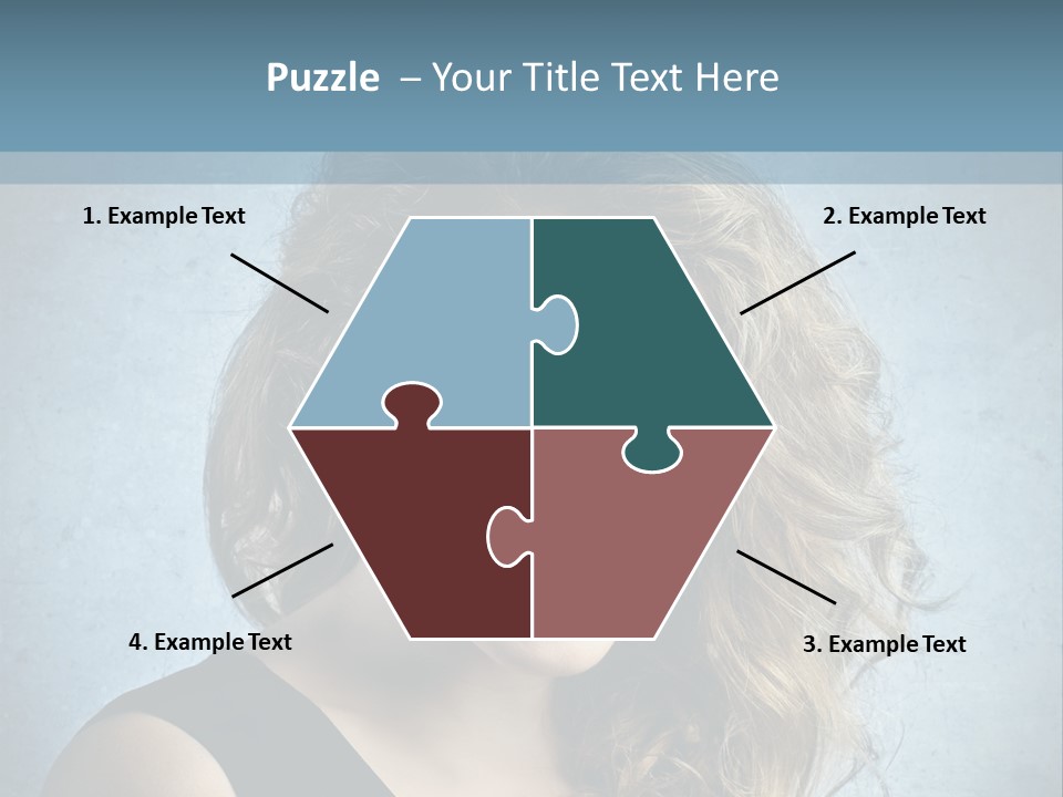 A Woman Is Smiling With A Blue Background PowerPoint Template