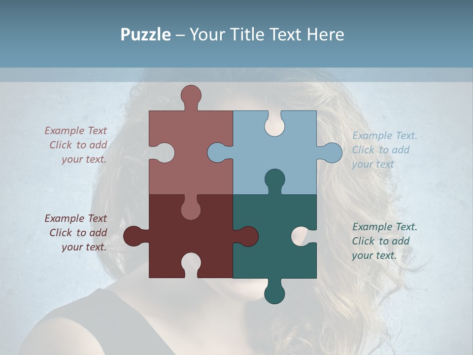 A Woman Is Smiling With A Blue Background PowerPoint Template