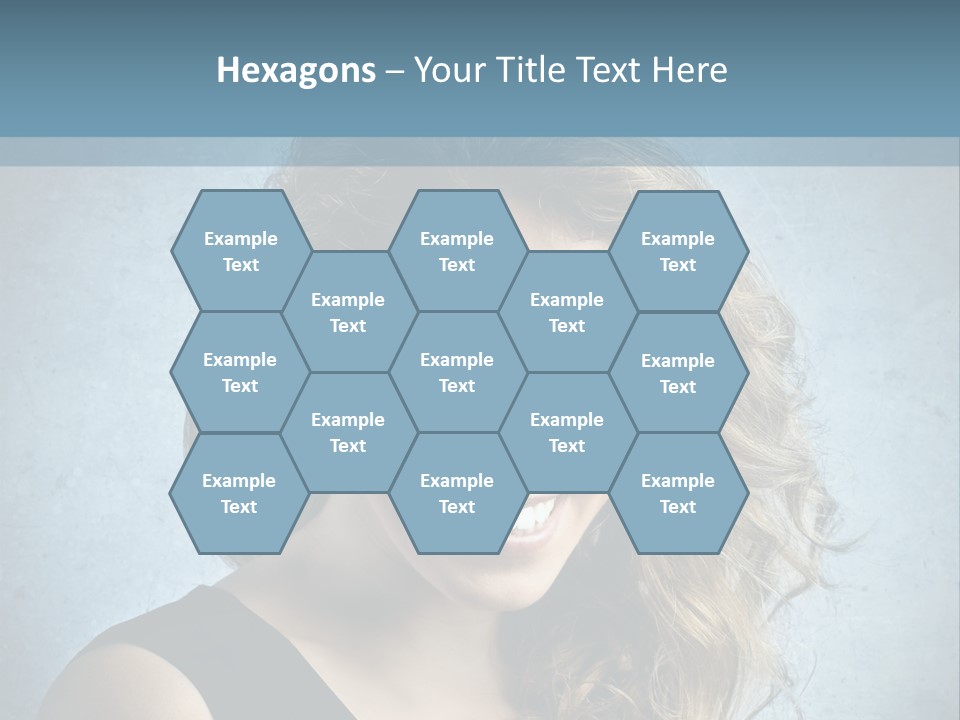 A Woman Is Smiling With A Blue Background PowerPoint Template