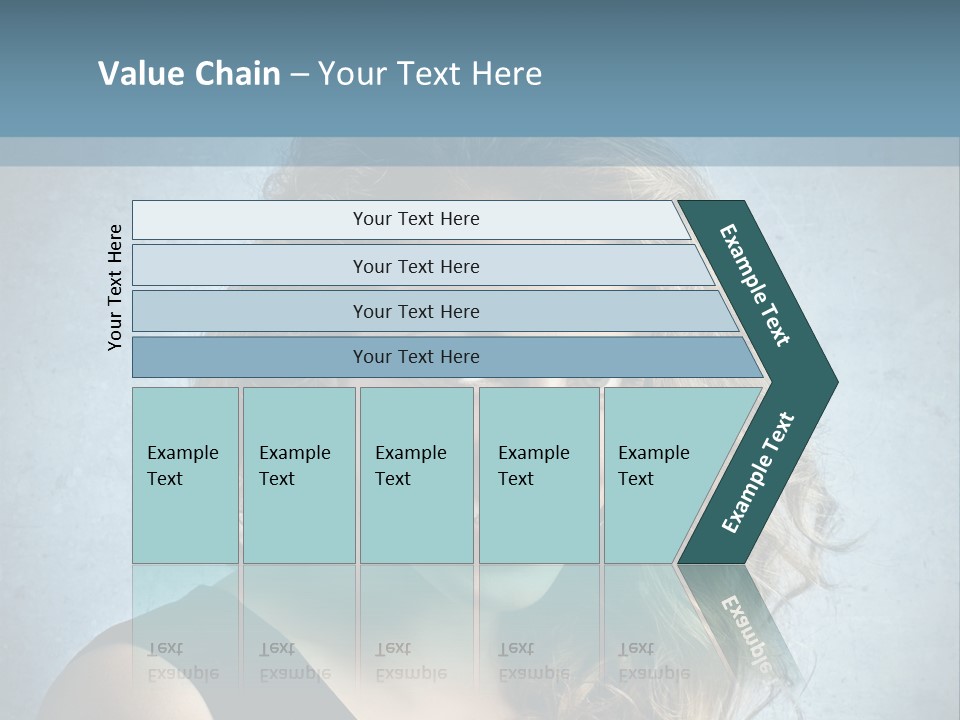 A Woman Is Smiling With A Blue Background PowerPoint Template