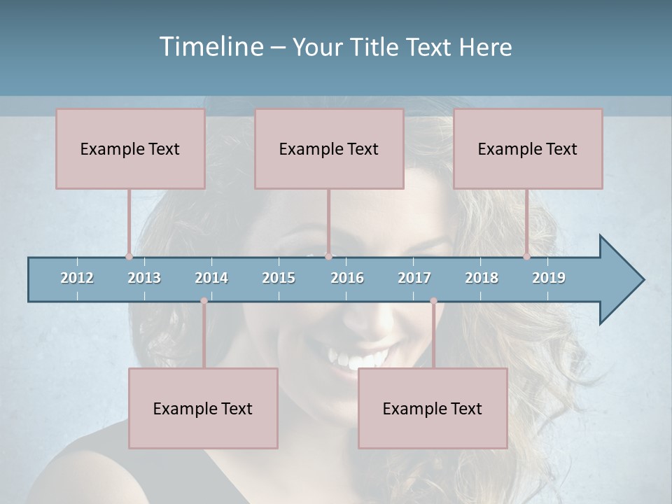 A Woman Is Smiling With A Blue Background PowerPoint Template