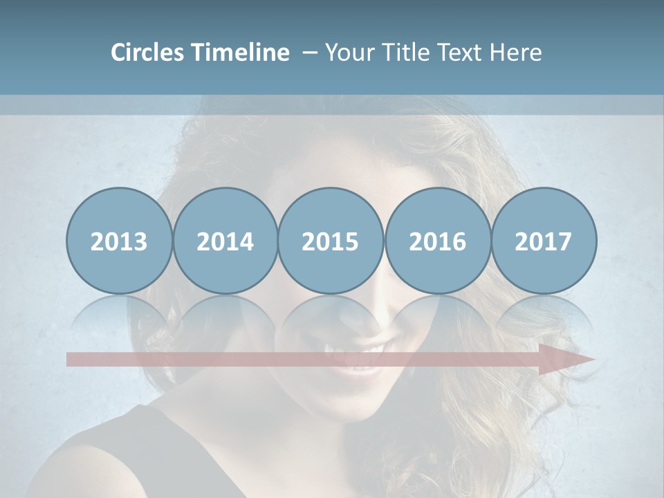 A Woman Is Smiling With A Blue Background PowerPoint Template