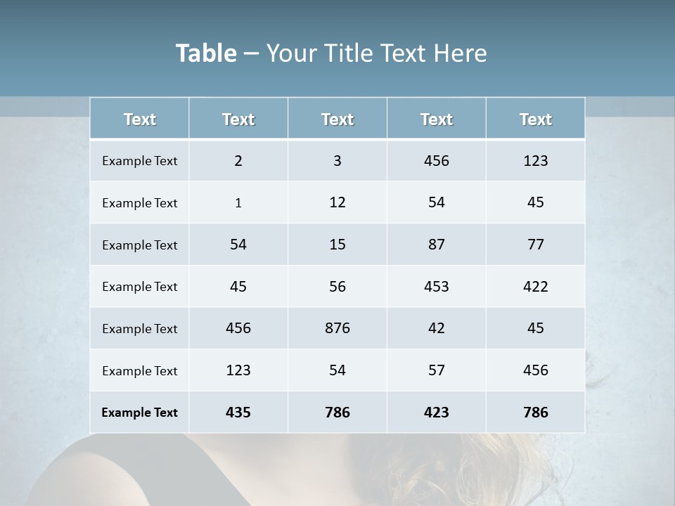 A Woman Is Smiling With A Blue Background PowerPoint Template