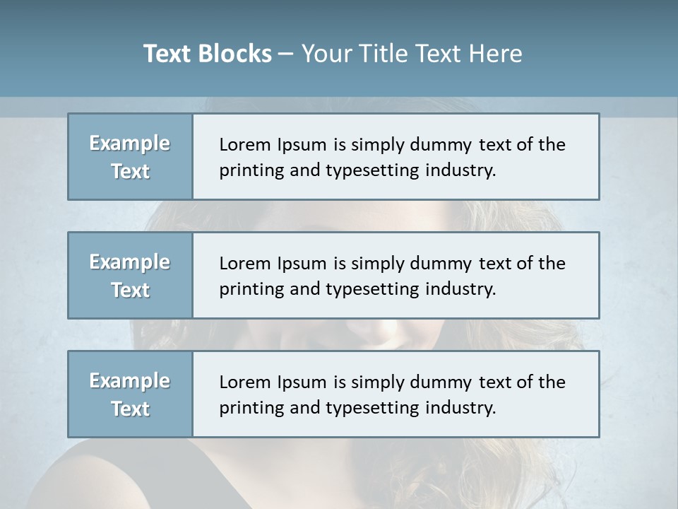 A Woman Is Smiling With A Blue Background PowerPoint Template