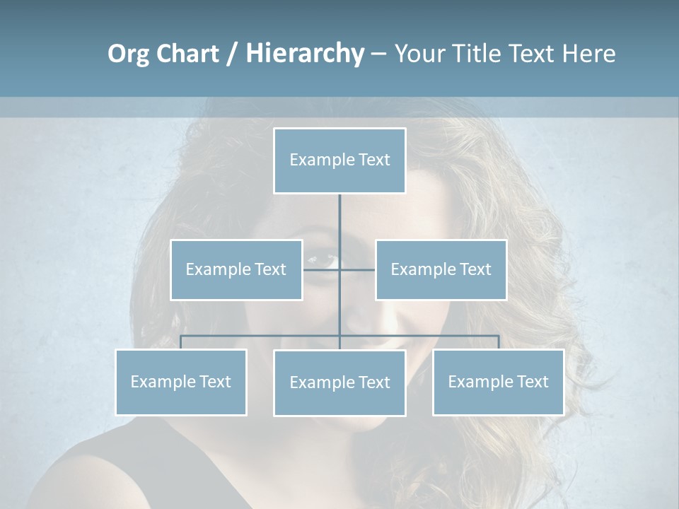 A Woman Is Smiling With A Blue Background PowerPoint Template