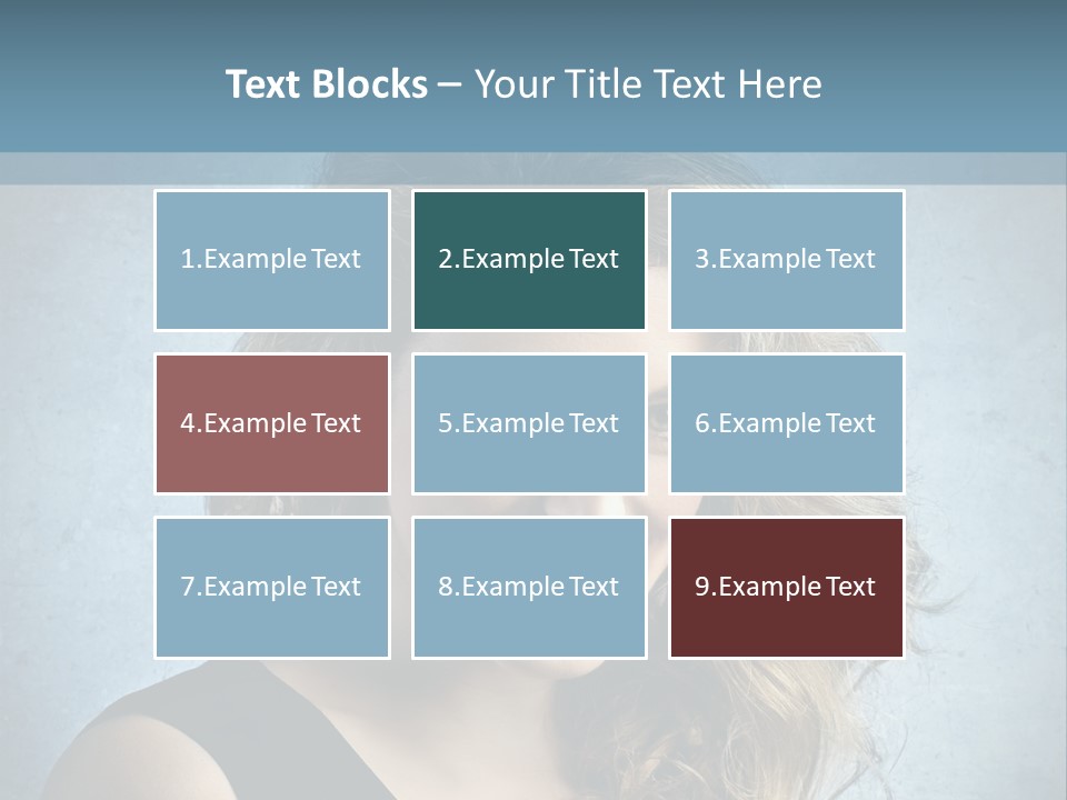 A Woman Is Smiling With A Blue Background PowerPoint Template