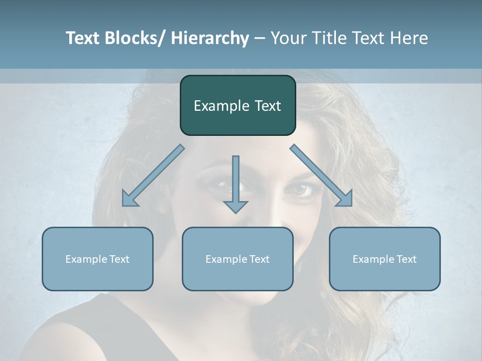 A Woman Is Smiling With A Blue Background PowerPoint Template