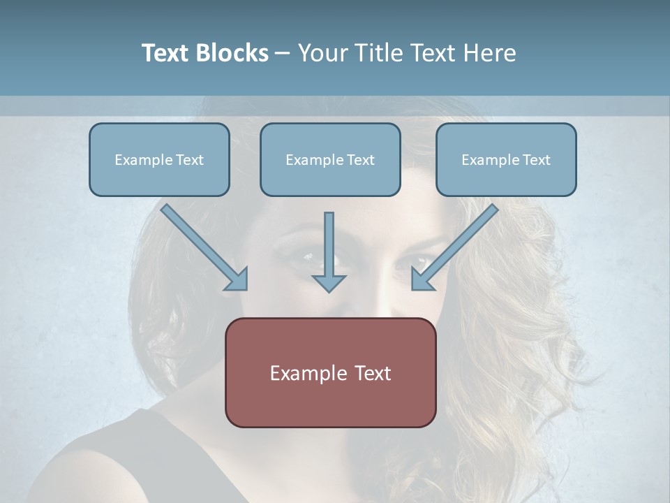 A Woman Is Smiling With A Blue Background PowerPoint Template