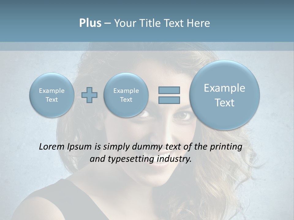 A Woman Is Smiling With A Blue Background PowerPoint Template