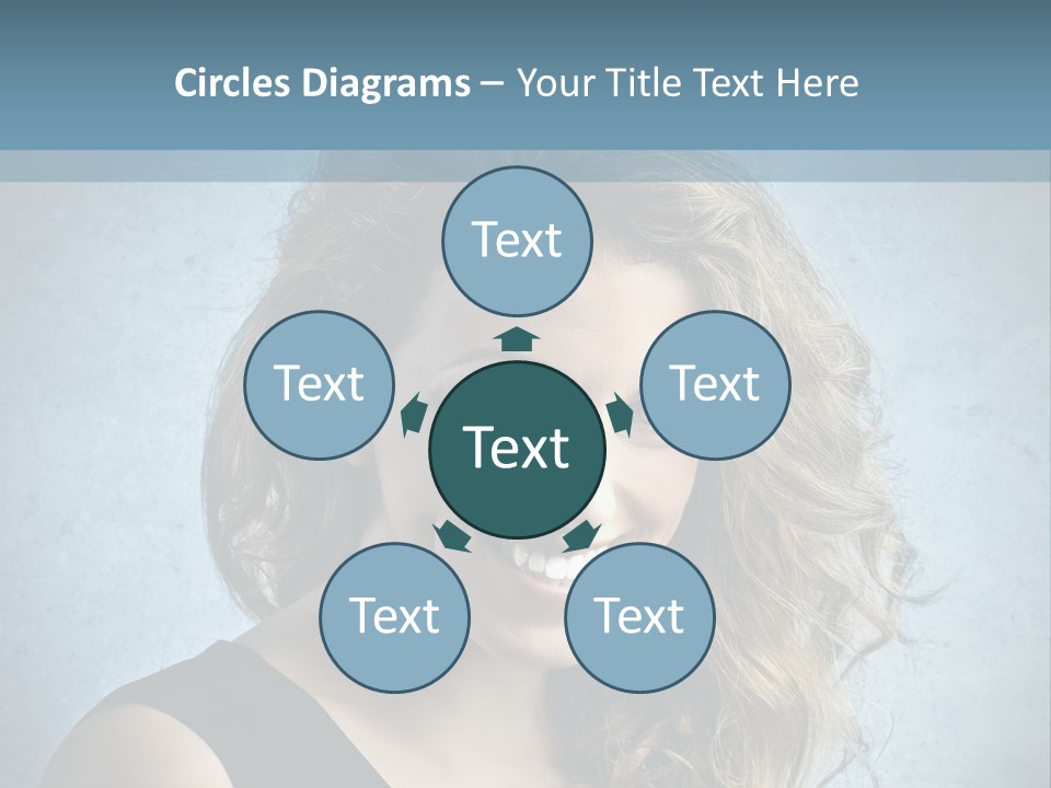 A Woman Is Smiling With A Blue Background PowerPoint Template