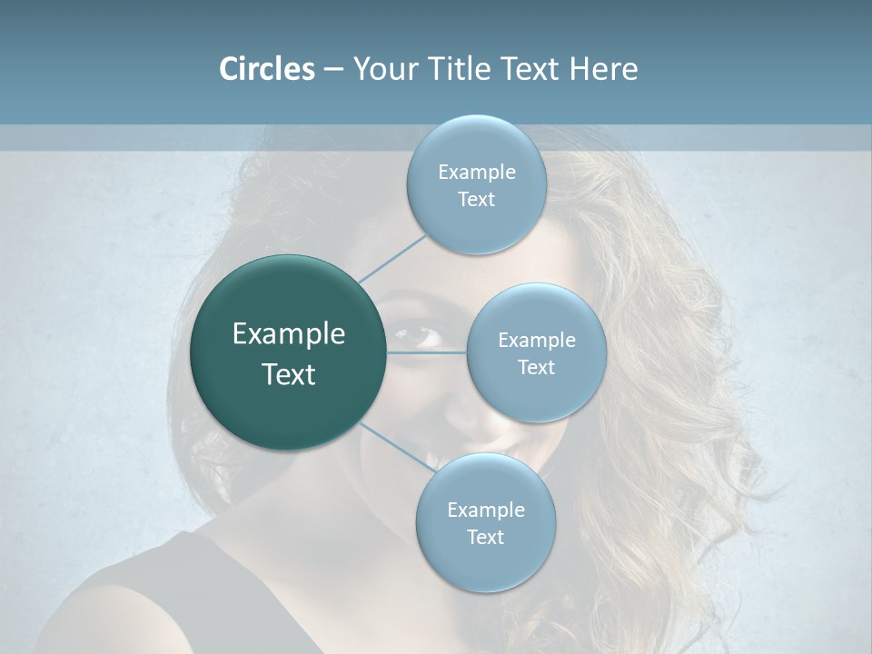 A Woman Is Smiling With A Blue Background PowerPoint Template