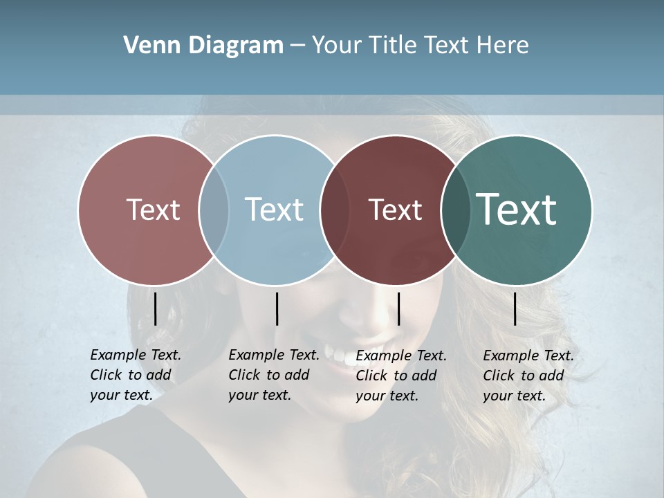 A Woman Is Smiling With A Blue Background PowerPoint Template