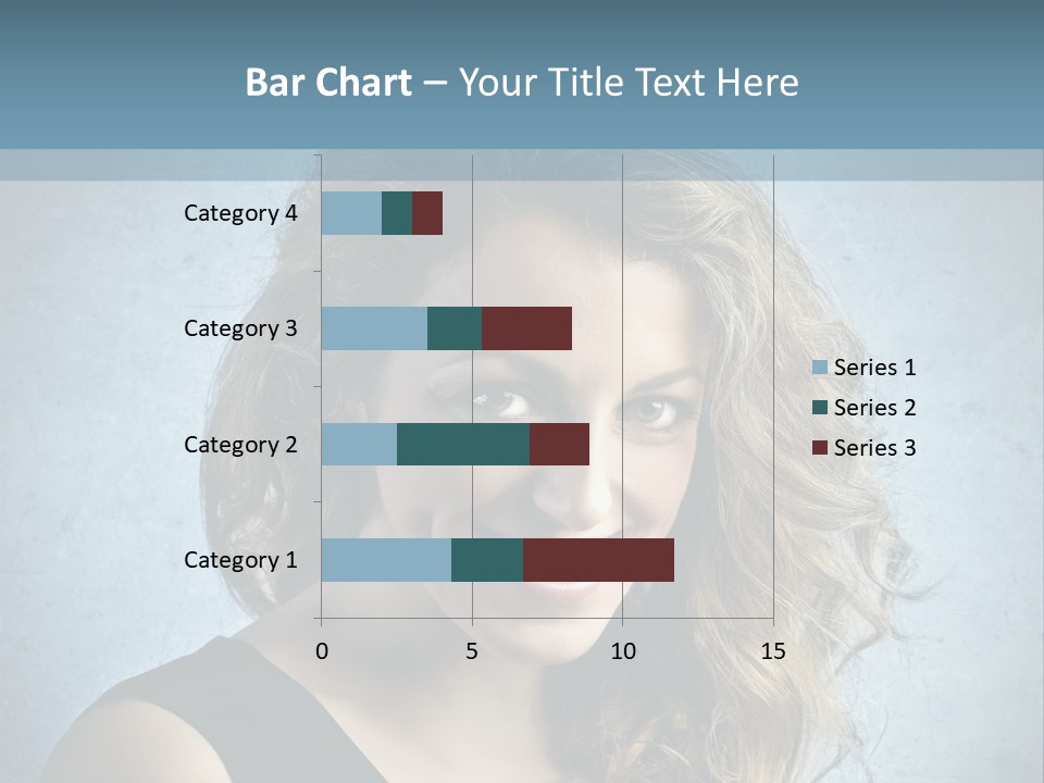 A Woman Is Smiling With A Blue Background PowerPoint Template