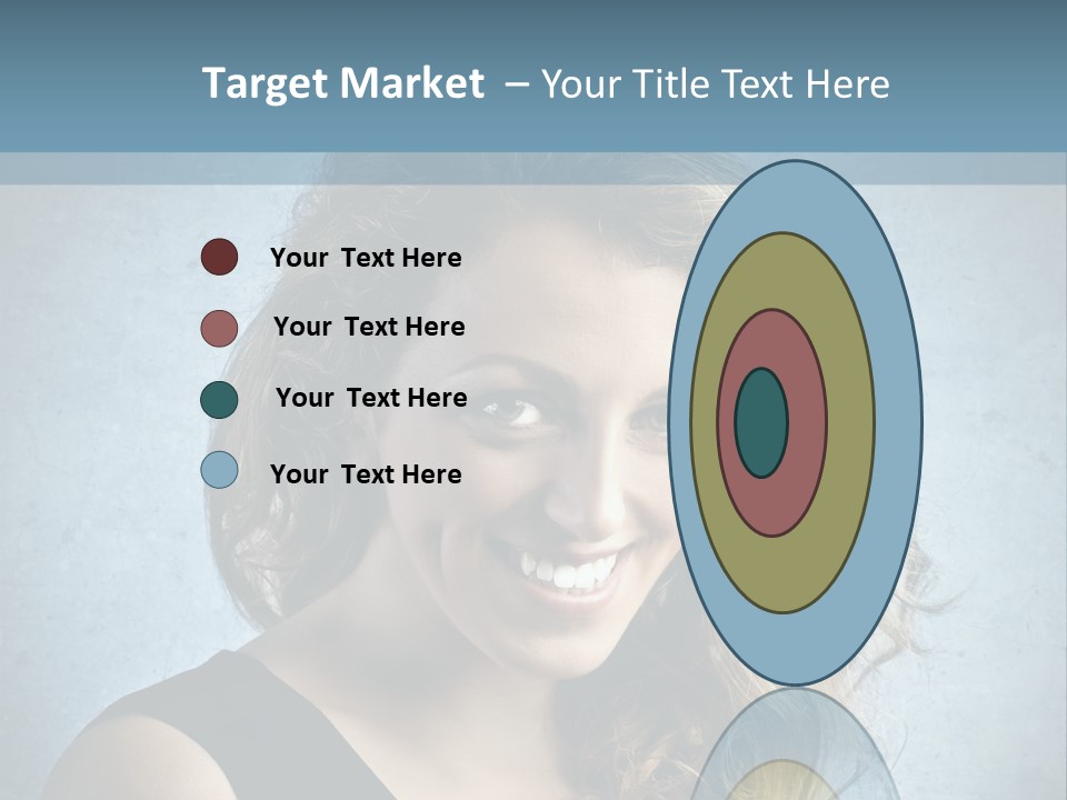 A Woman Is Smiling With A Blue Background PowerPoint Template