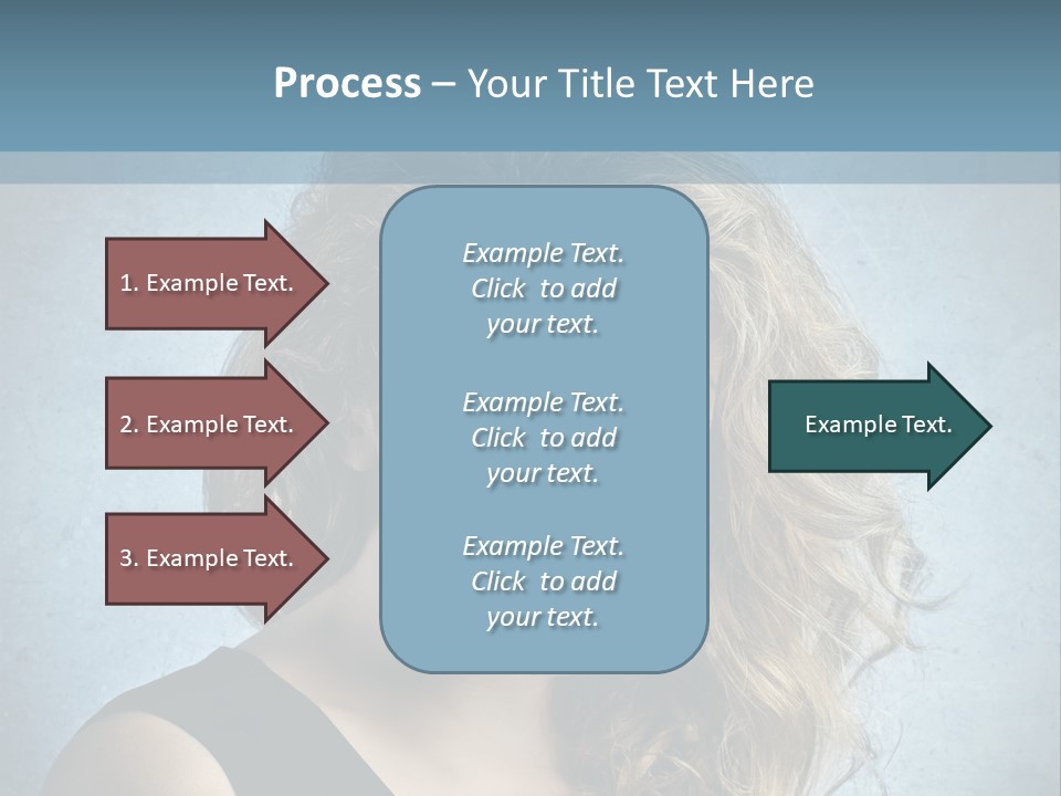 A Woman Is Smiling With A Blue Background PowerPoint Template