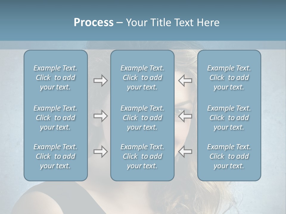 A Woman Is Smiling With A Blue Background PowerPoint Template