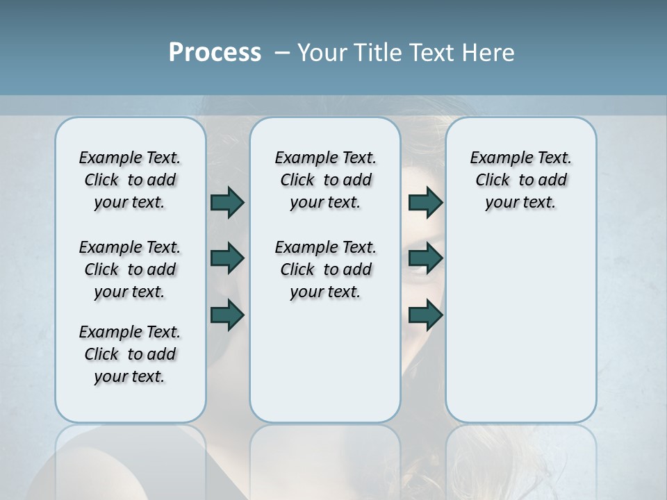 A Woman Is Smiling With A Blue Background PowerPoint Template