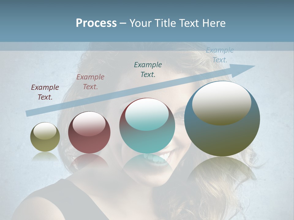 A Woman Is Smiling With A Blue Background PowerPoint Template