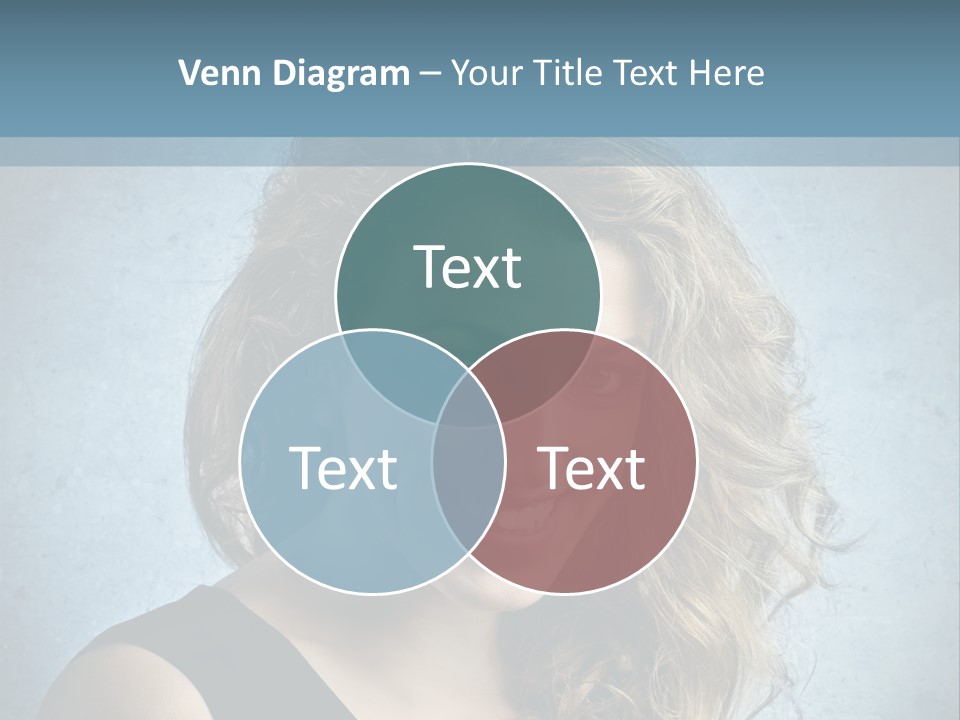 A Woman Is Smiling With A Blue Background PowerPoint Template