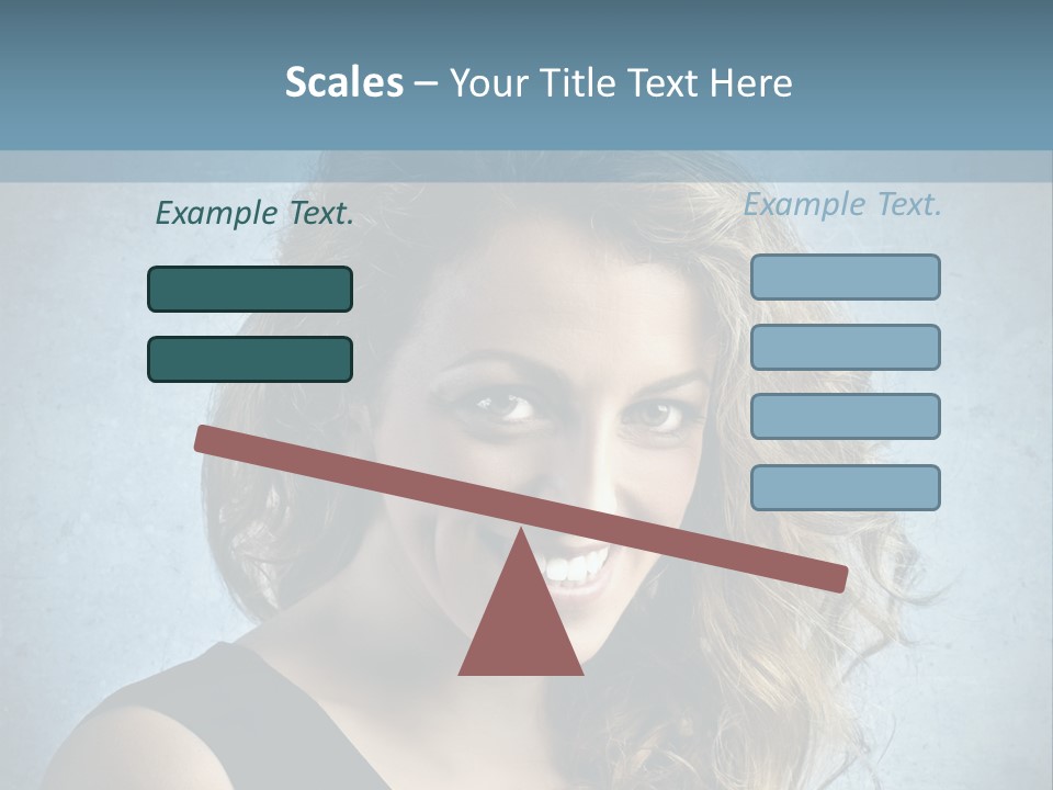 A Woman Is Smiling With A Blue Background PowerPoint Template