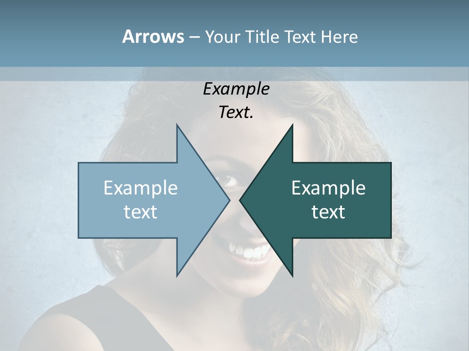 A Woman Is Smiling With A Blue Background PowerPoint Template