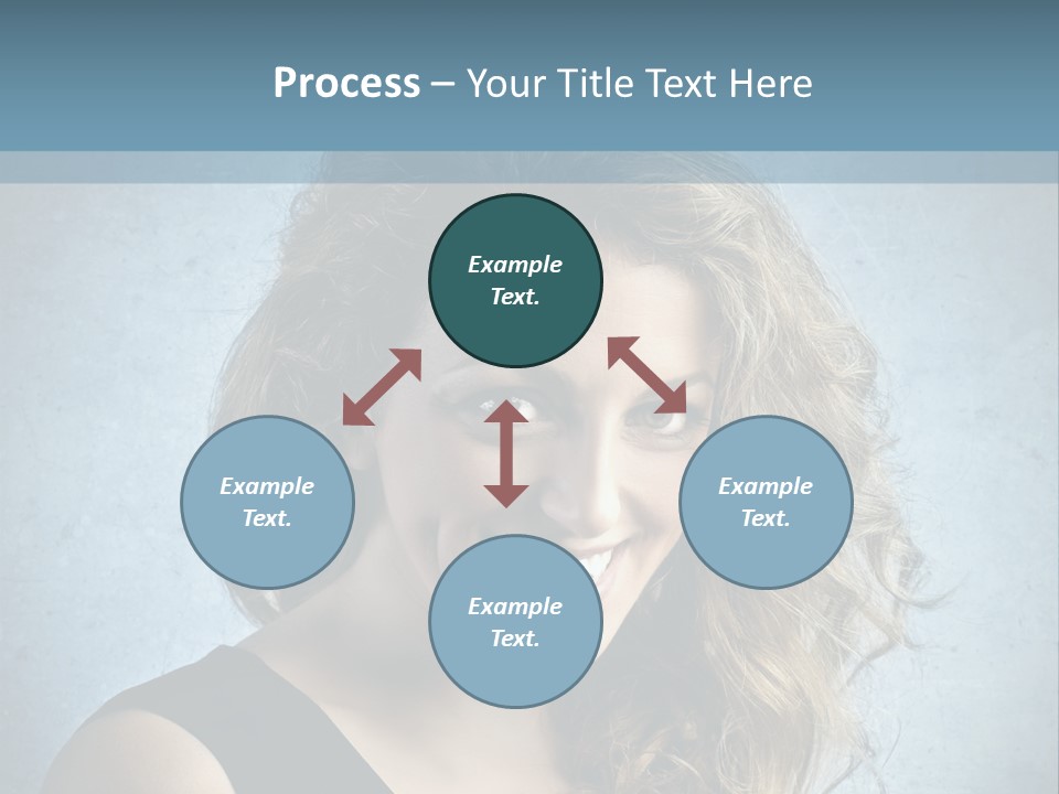 A Woman Is Smiling With A Blue Background PowerPoint Template
