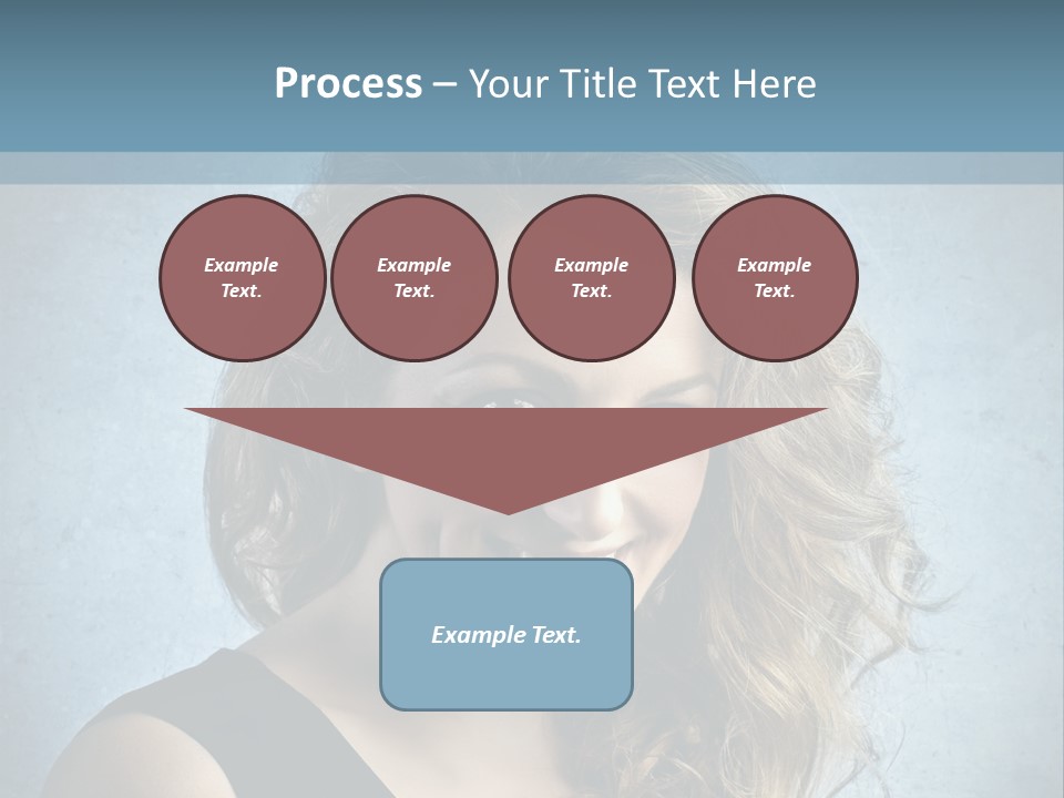A Woman Is Smiling With A Blue Background PowerPoint Template