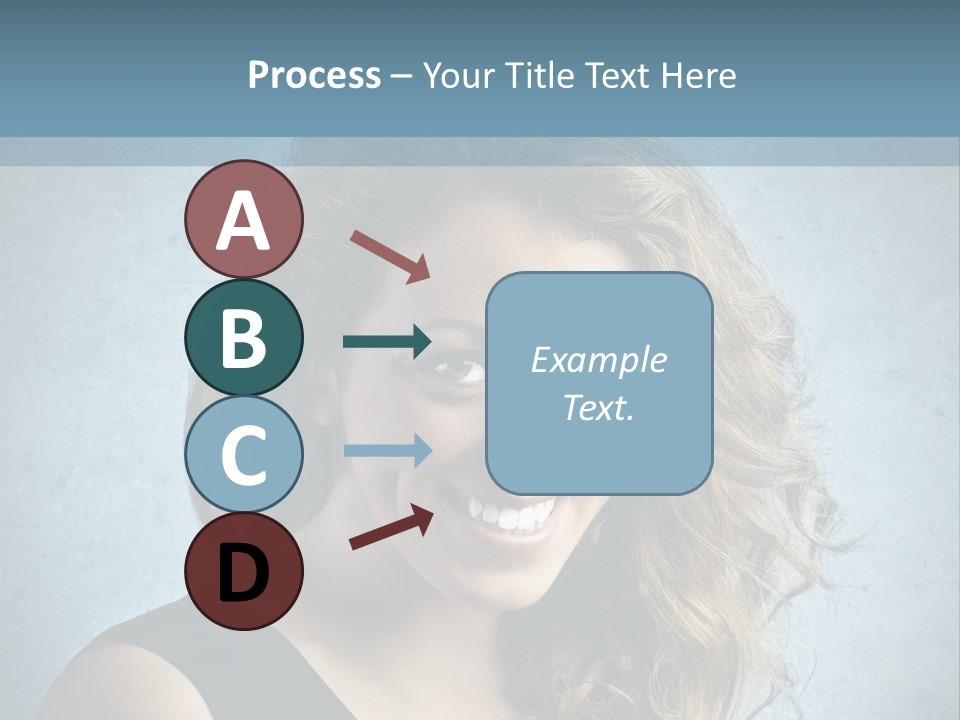 A Woman Is Smiling With A Blue Background PowerPoint Template