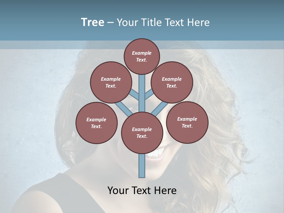 A Woman Is Smiling With A Blue Background PowerPoint Template