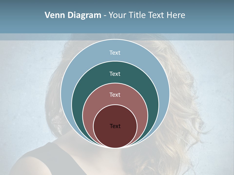 A Woman Is Smiling With A Blue Background PowerPoint Template