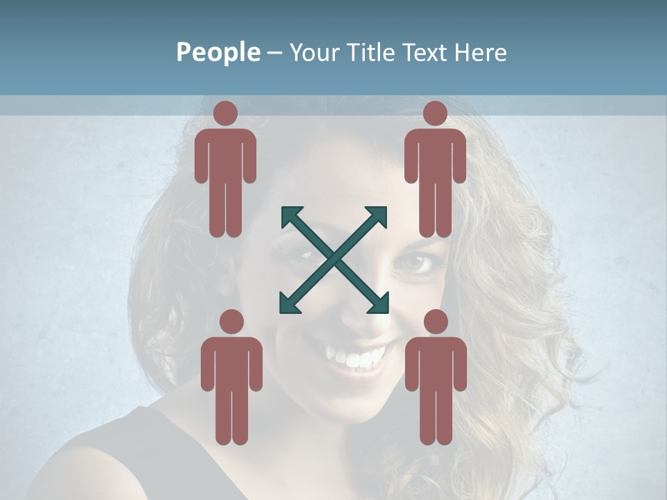 A Woman Is Smiling With A Blue Background PowerPoint Template
