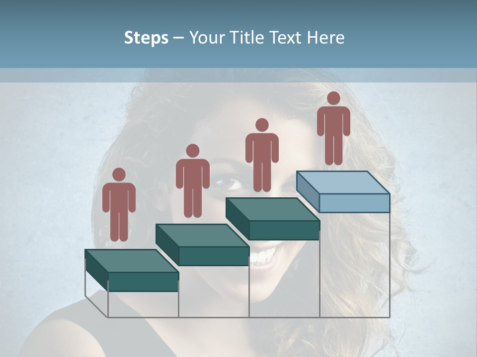 A Woman Is Smiling With A Blue Background PowerPoint Template