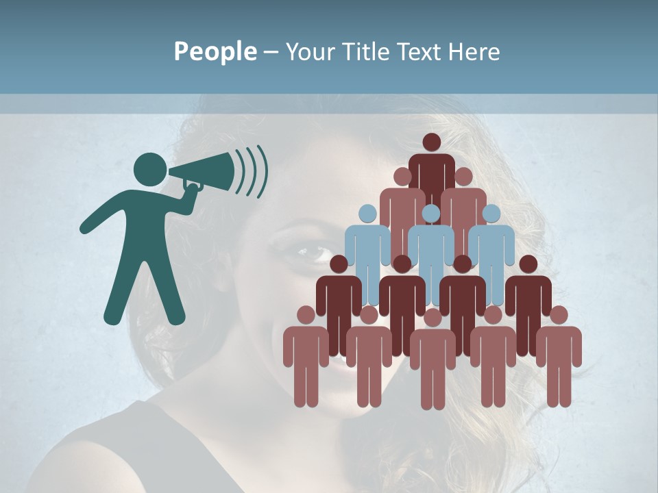 A Woman Is Smiling With A Blue Background PowerPoint Template