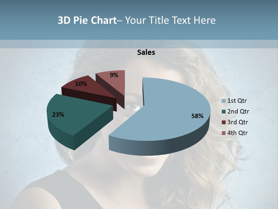 A Woman Is Smiling With A Blue Background PowerPoint Template