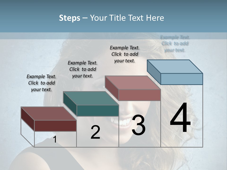 A Woman Is Smiling With A Blue Background PowerPoint Template