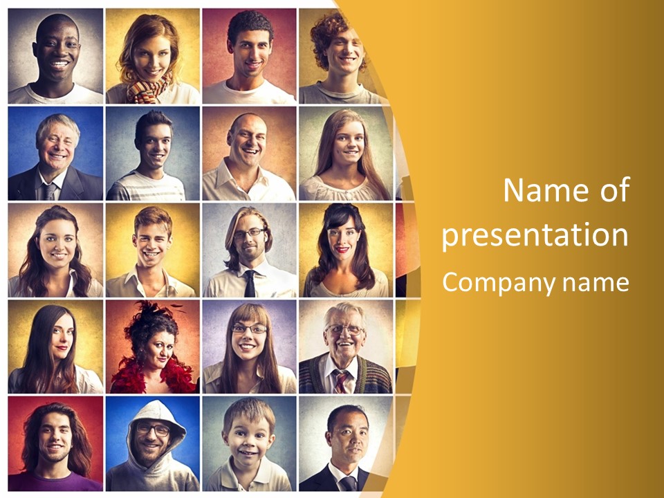A Group Of People Are Shown In A Collage PowerPoint Template