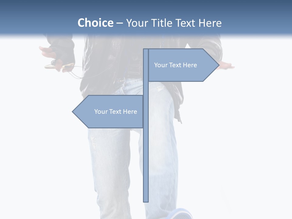 A Man In Jeans And A Jacket Is Running PowerPoint Template