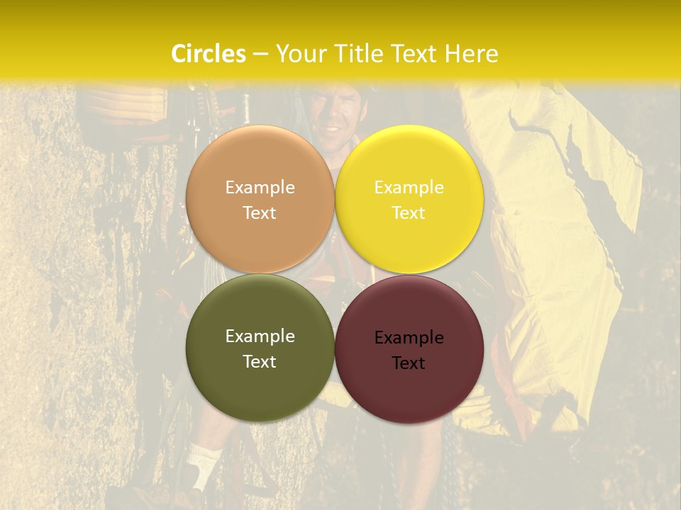 A Man Climbing Up The Side Of A Mountain PowerPoint Template