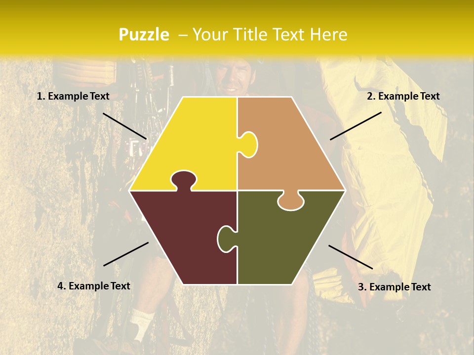 A Man Climbing Up The Side Of A Mountain PowerPoint Template