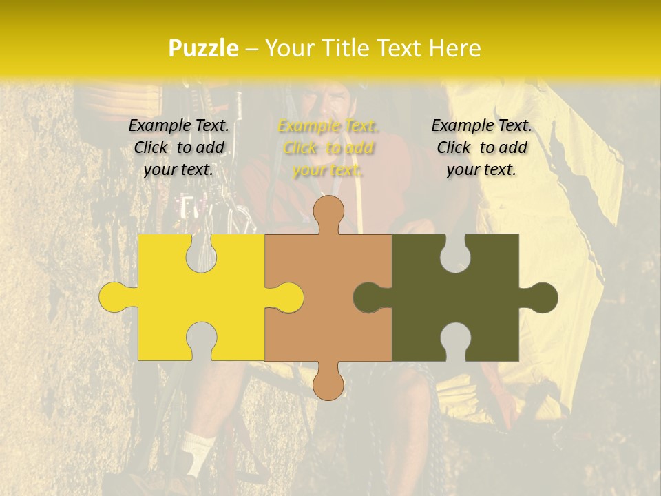 A Man Climbing Up The Side Of A Mountain PowerPoint Template