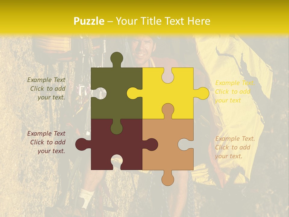 A Man Climbing Up The Side Of A Mountain PowerPoint Template